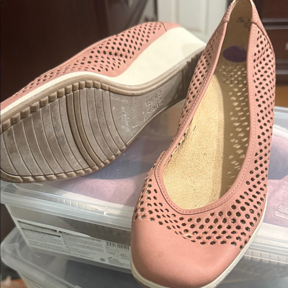 Naturalizer Pink Perforated Espadrille Slip-Ons